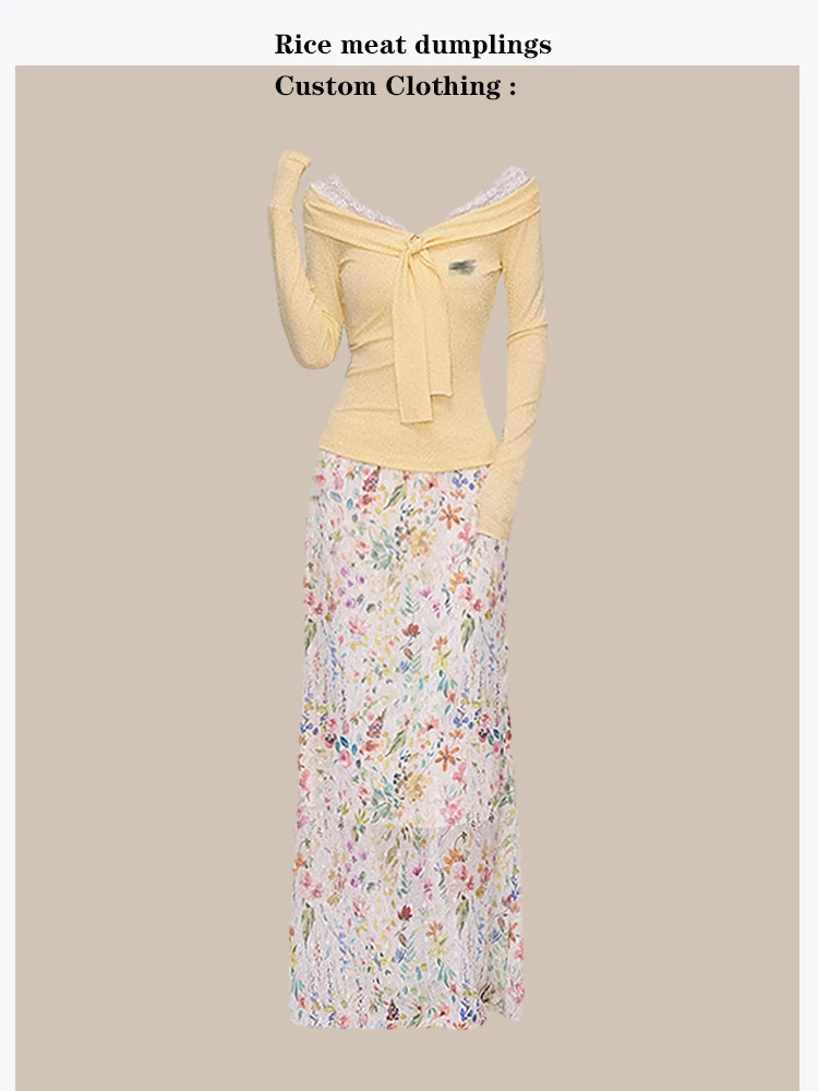 Korean Style Knitted Lace Belted Top And Long Skirt Two Piece Set Women's Fashion Spring Collection Mid-Spring 2026
Korean Style Knitted Lace Belted Top And Long Skirt Two Piece Set Women's Fashion Spring Collection Mid-Spring 2026