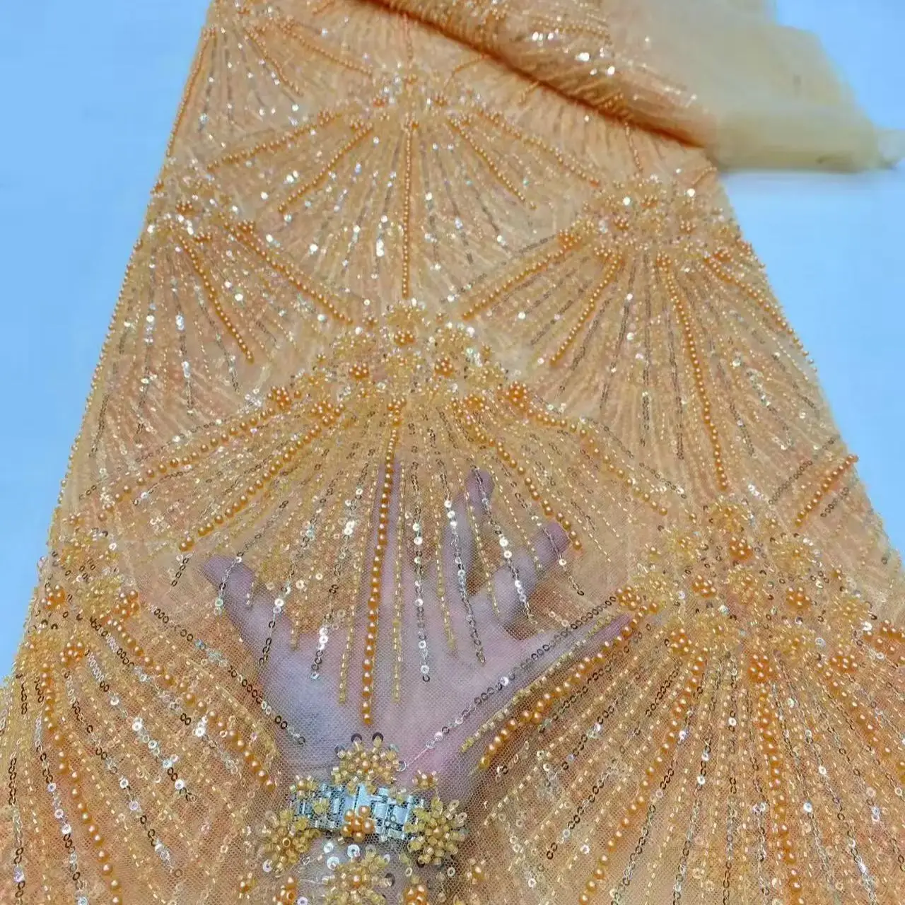 Africa Nigerian Beaded French Mesh Lace With Sequins High Quality 2025 Embroidery Lace Sequins Lace For Wedding Dresses Women
Africa Nigerian Beaded French Mesh Lace With Sequins High Quality 2025 Embroidery Lace Sequins Lace For Wedding Dresses Women