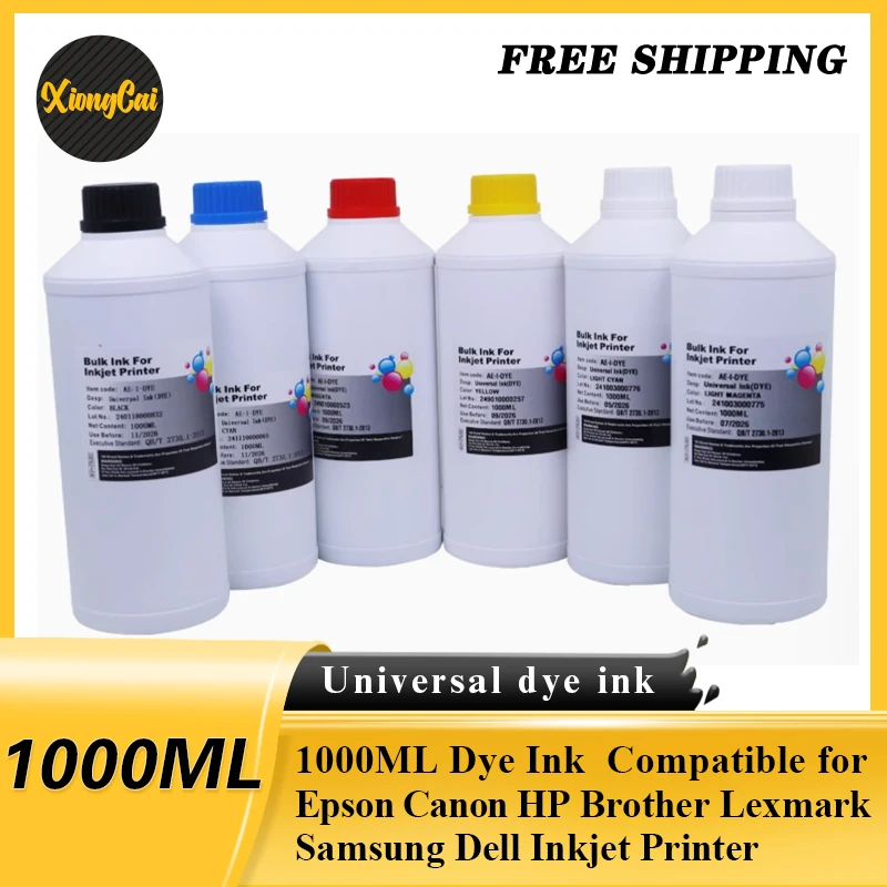 Красящие чернила на 1000 мл, совместимые с струйным принтером Epson Canon HP Brother Lexmark Samsung Dell 
Красящие чернила на 1000 мл, совместимые с струйным принтером Epson Canon HP Brother Lexmark Samsung Dell