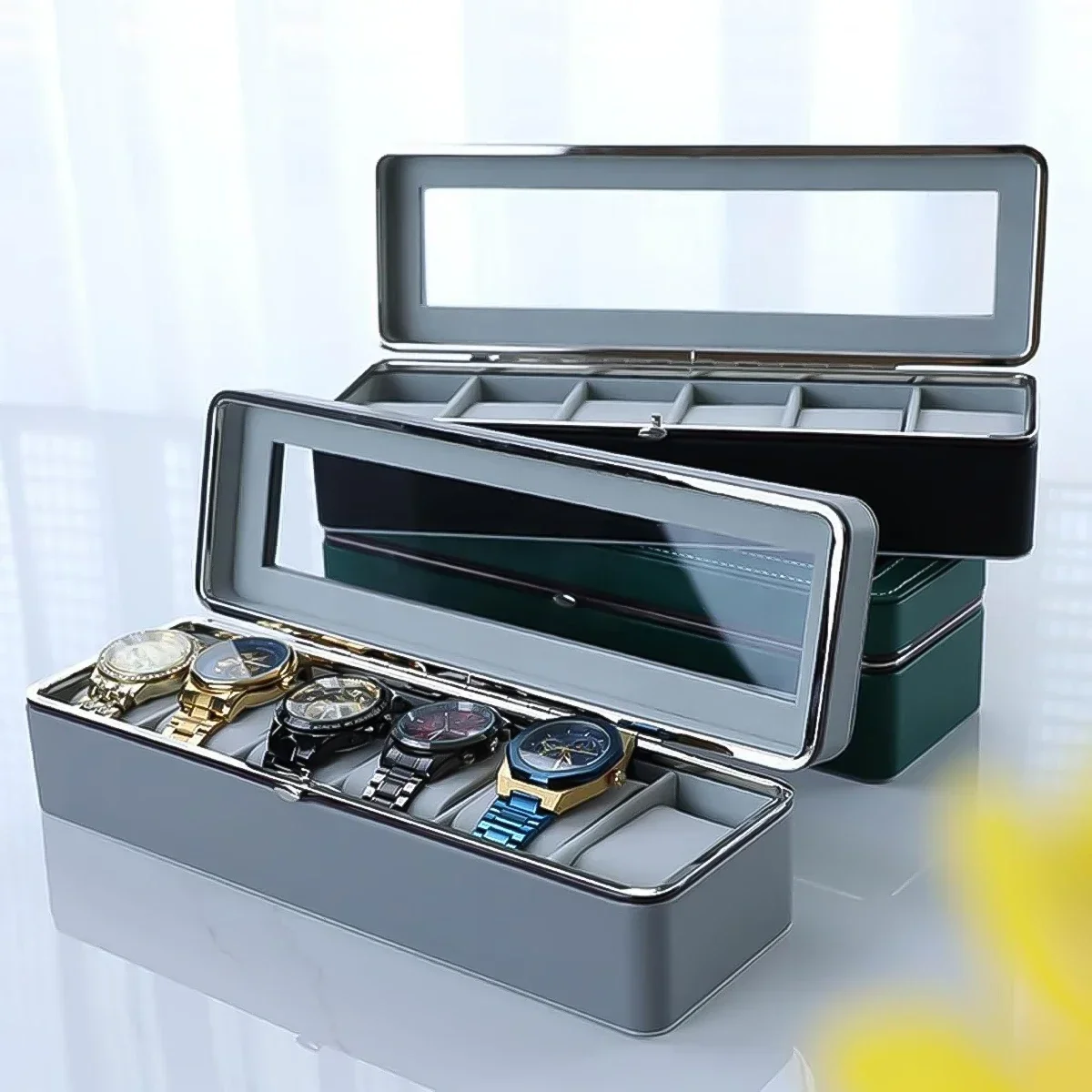 New Watch Case Organizer with Real Glass Lid Watch Display Storage Box with Removable Pillows Gift for Men and Women Xmas Gift
New Watch Case Organizer with Real Glass Lid Watch Display Storage Box with Removable Pillows Gift for Men and Women Xmas Gift