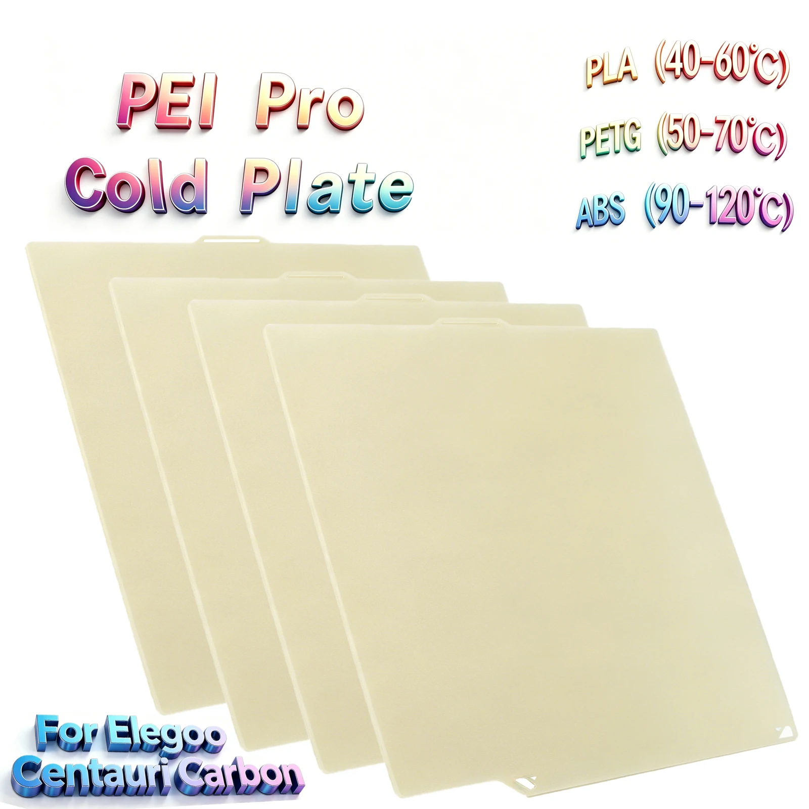 PEI Pro Cold Plate For Elegoo Centauri Carbon Double Sided Printing 261mm*270mm Glacier Cold Build Plate 3D Printer Parts
PEI Pro Cold Plate For Elegoo Centauri Carbon Double Sided Printing 261mm*270mm Glacier Cold Build Plate 3D Printer Parts