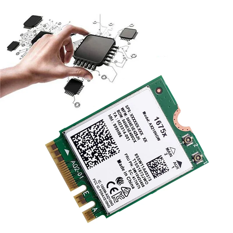 #466T For Intel 1675X WiFi Card+6E 802.11AX 2.4G 5G 6G 5374Mbps BT 5.2 M.2 (Green)
#466T For Intel 1675X WiFi Card+6E 802.11AX 2.4G 5G 6G 5374Mbps BT 5.2 M.2 (Green)