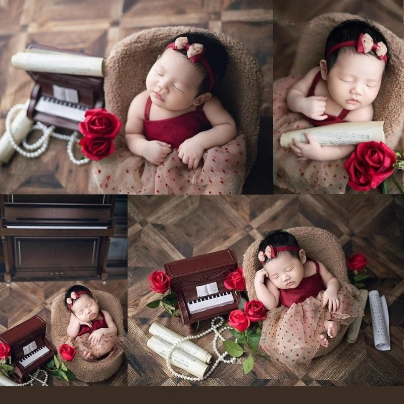 Newborn Photography Clothes for Baby Girls Vintage Piano Theme Set Dress with Headband Mini Piano Roses for Studio Photoshoot
Newborn Photography Clothes for Baby Girls Vintage Piano Theme Set Dress with Headband Mini Piano Roses for Studio Photoshoot