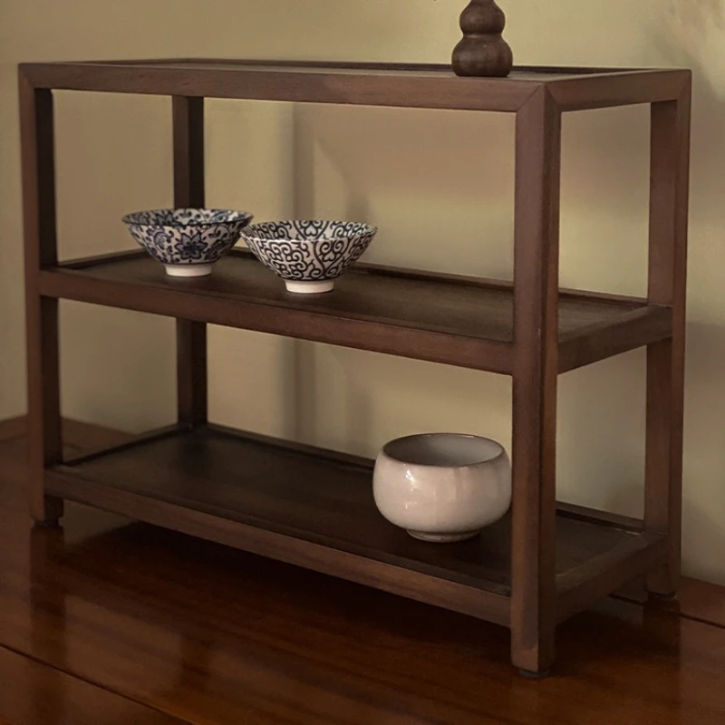 Black walnut solid wood rack Wooden tea rack Duobao Pavilion, teacup tea set display rack Bogu
Black walnut solid wood rack Wooden tea rack Duobao Pavilion, teacup tea set display rack Bogu