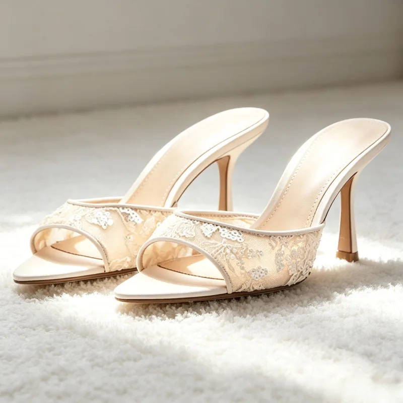 Elegant Embroidered Mesh String Bead Heeled Sandals for Women Luxury Sequin Detail Designer Shoes Sexy Pointed-toe Slide Sandals
Elegant Embroidered Mesh String Bead Heeled Sandals for Women Luxury Sequin Detail Designer Shoes Sexy Pointed-toe Slide Sandals
