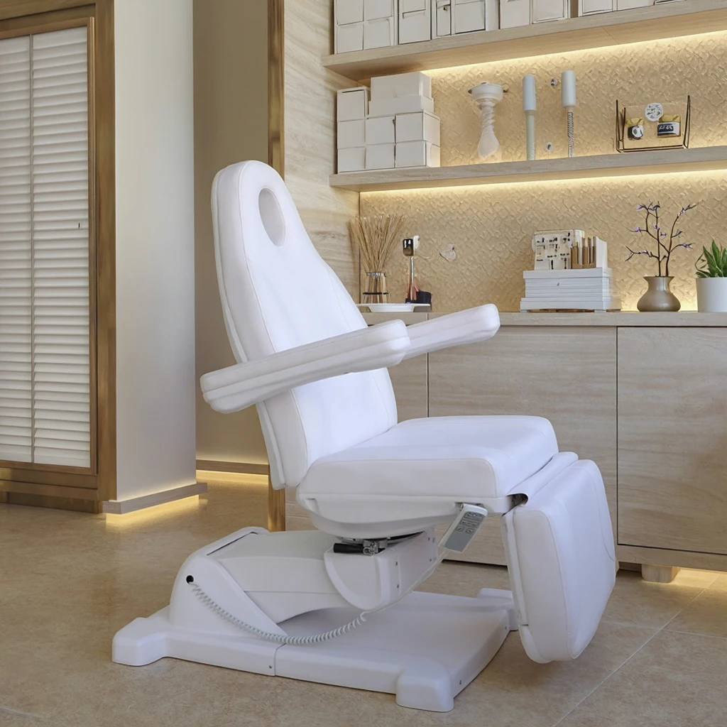 White Synthetic Leather Electric Beauty Massage Bed Manually Adjustable Rotating Facial Tattoo Bed for Hotel Use Custom Foldable
White Synthetic Leather Electric Beauty Massage Bed Manually Adjustable Rotating Facial Tattoo Bed for Hotel Use Custom Foldable