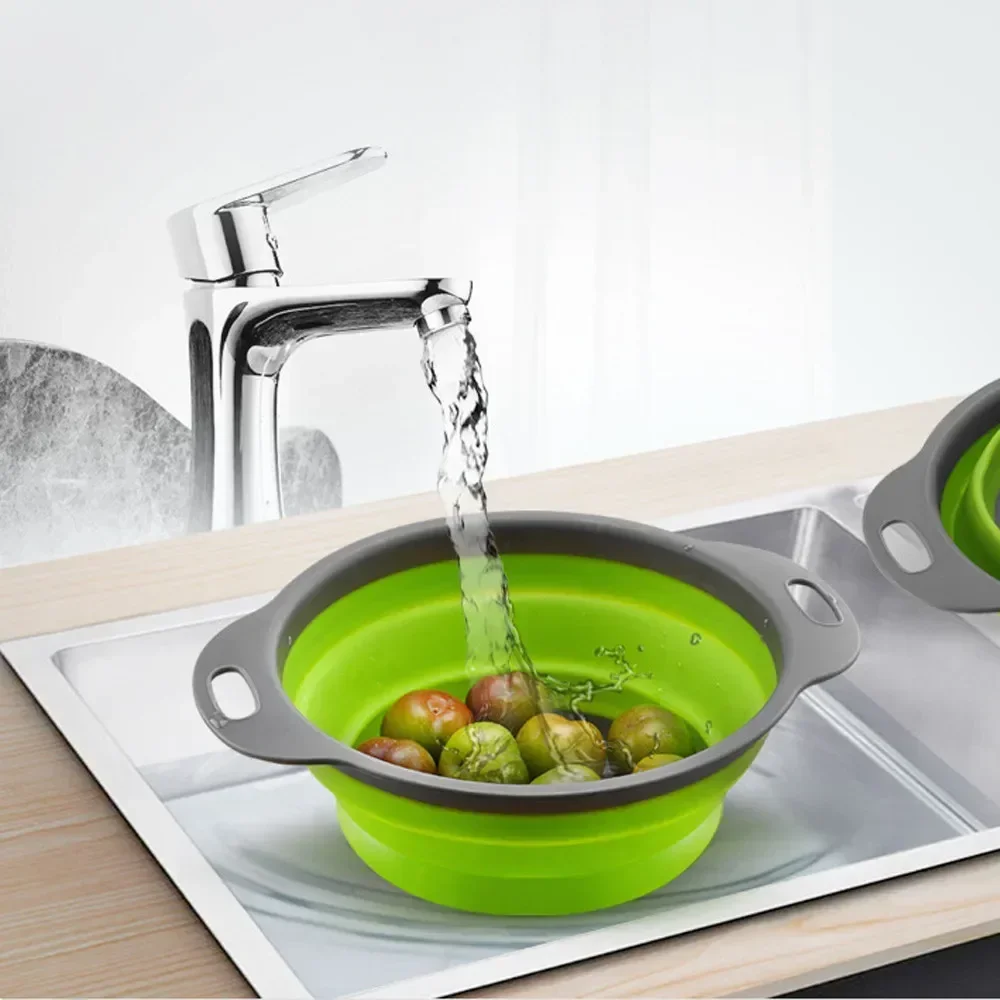 Round Square Foldable Silicone Colander Fruit Vegetable Washing Basket Strainer Collapsible Drainer Handle Kitchen Bar Tools
Round Square Foldable Silicone Colander Fruit Vegetable Washing Basket Strainer Collapsible Drainer Handle Kitchen Bar Tools