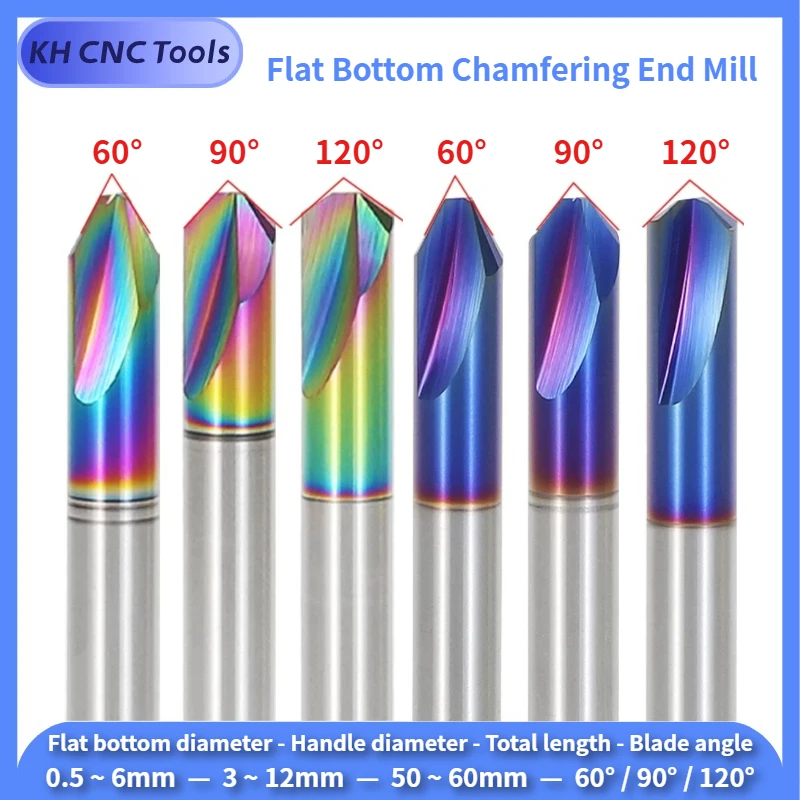 Carbide Tungsten Steel Flat bottom Chamfering End Mill 60° 90° 120° Angel 2 Flutes V-type Bottom Milling Cutter High Hardness
Carbide Tungsten Steel Flat bottom Chamfering End Mill 60° 90° 120° Angel 2 Flutes V-type Bottom Milling Cutter High Hardness