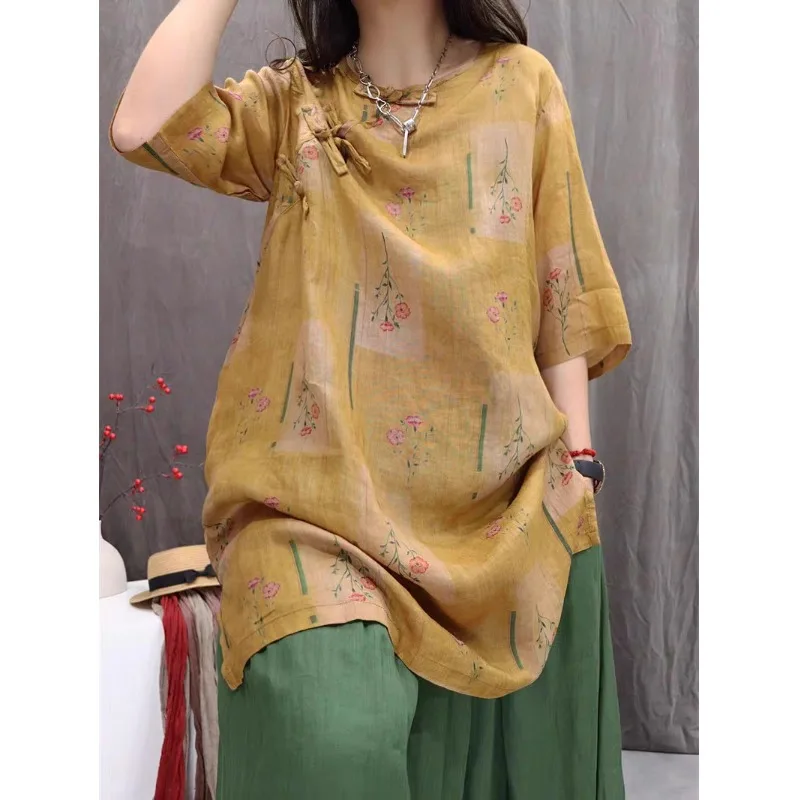 European Style plus Size Women's T-Shirt Spring Summer New Style Button up Slimming Overhead Base Shirt Floral Print round Neck
European Style plus Size Women's T-Shirt Spring Summer New Style Button up Slimming Overhead Base Shirt Floral Print round Neck