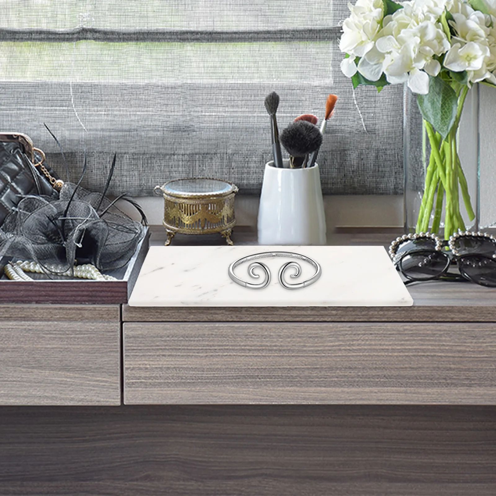 Marble Storage Tray Large Rectangular Decorative Organizer for Bathroom Kitchen Entryway Vanity Countertop Perfume Cosmetics
Marble Storage Tray Large Rectangular Decorative Organizer for Bathroom Kitchen Entryway Vanity Countertop Perfume Cosmetics