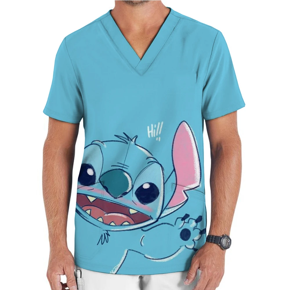 2024, мужская футболка с коротким рукавом Disney Stitch и v-образным вырезом, униформа медсестры, футболка для мужчин и женщин, больничная одежда, футболки, женская одежда с карманами
2024, мужская футболка с коротким рукавом Disney Stitch и v-образным вырезом, униформа медсестры, футболка для мужчин и женщин, больничная одежда, футболки, женская одежда с карманами 