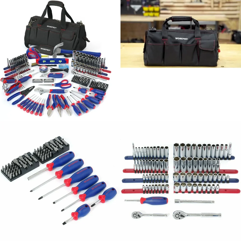 Hand Tool Sets322PCS 6 Point Mechanics Tool Set with Socket Ratchet Wrench Repair Kit in Durable Bag for Auto Repair and
Hand Tool Sets322PCS 6 Point Mechanics Tool Set with Socket Ratchet Wrench Repair Kit in Durable Bag for Auto Repair and