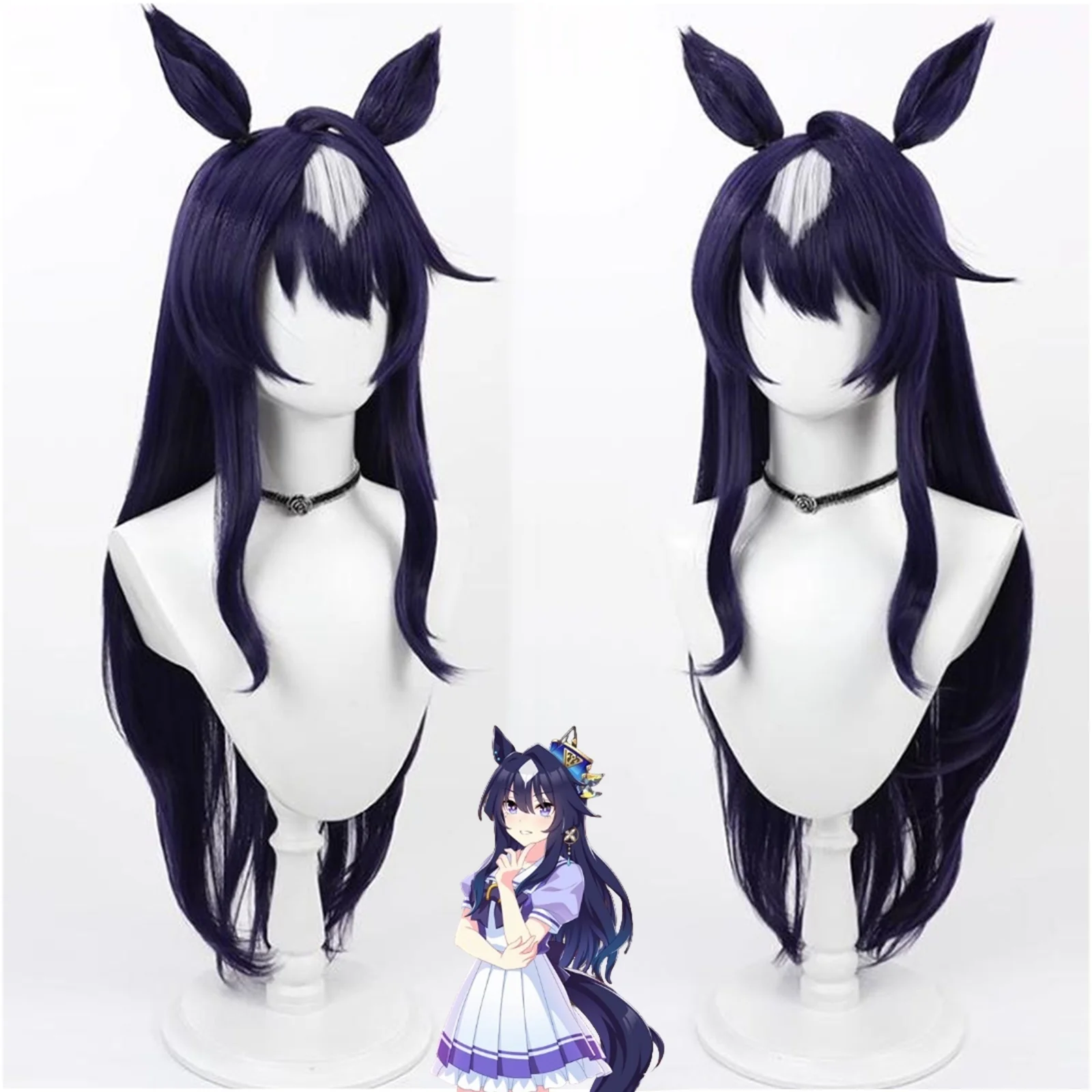 Парик для косплея Uma Musume Pretty Derby Verxina, длинный темно-синий парик для аниме и игр с ушками и хвостом, синтетический термостойкий парик
Парик для косплея Uma Musume Pretty Derby Verxina, длинный темно-синий парик для аниме и игр с ушками и хвостом, синтетический термостойкий парик