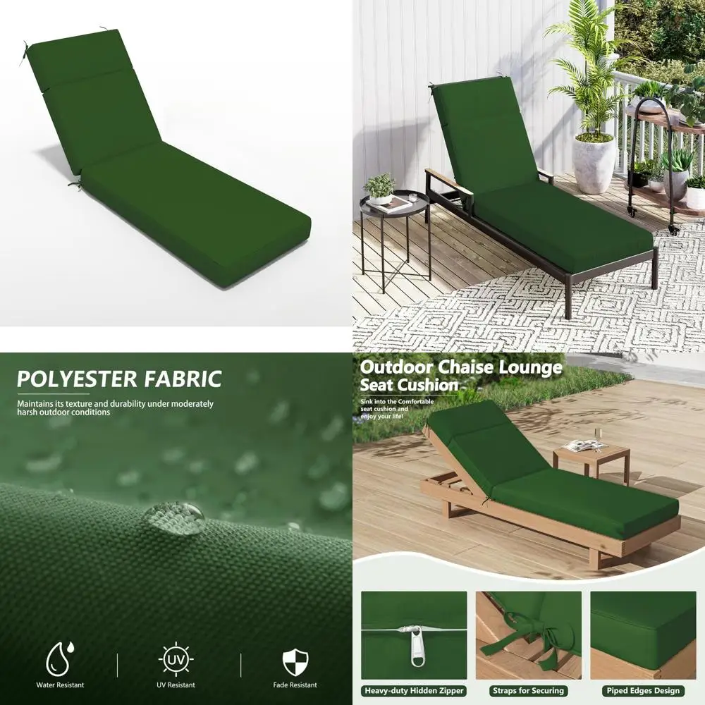 Water-Resistant Outdoor Chaise Lounge Cushion, 72 L x 21 W x 4 D, High-Density Foam, Fade-Resistant for Comfortable Relaxation
Water-Resistant Outdoor Chaise Lounge Cushion, 72 L x 21 W x 4 D, High-Density Foam, Fade-Resistant for Comfortable Relaxation