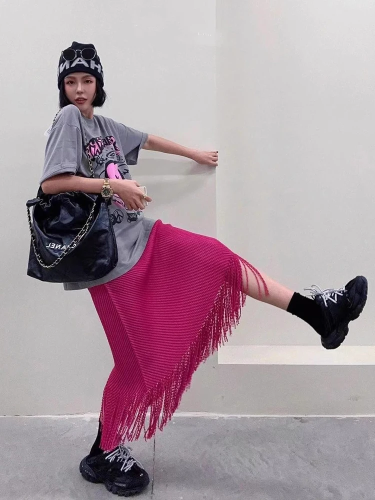 Elegant Casual Women's Midi Skirt Comfortable Tassel Pleated Half-length Silk Blend Summer Fashion Commute Style Straight Cut
Elegant Casual Women's Midi Skirt Comfortable Tassel Pleated Half-length Silk Blend Summer Fashion Commute Style Straight Cut