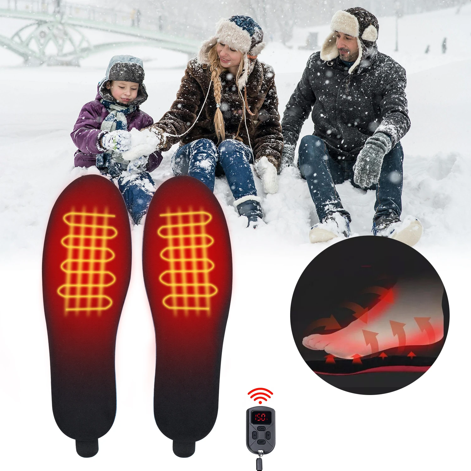 Fast Charging LED Digital Display Remoter Control Electric Heated Insoles Rechargeable Heated Shoes Pads
Fast Charging LED Digital Display Remoter Control Electric Heated Insoles Rechargeable Heated Shoes Pads