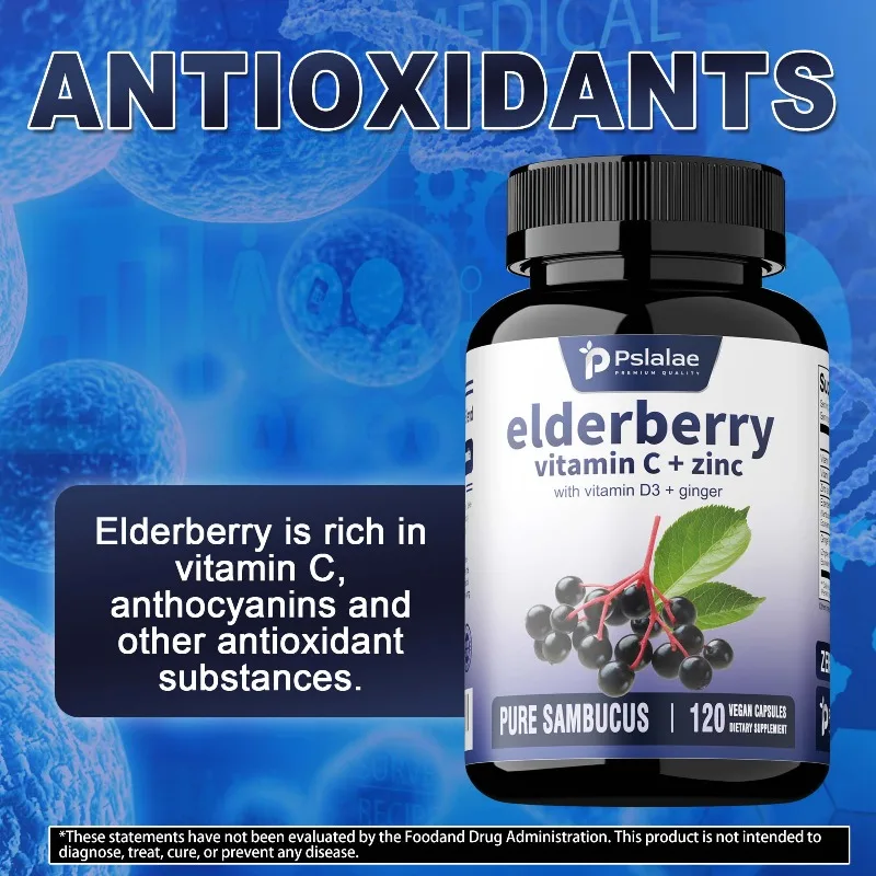 Elderberry with Vitamin C+Zinc - Promotes Skin and Respiratory Health, Improves Cell Activity and Elasticity, Boosts Immunity
Elderberry with Vitamin C+Zinc - Promotes Skin and Respiratory Health, Improves Cell Activity and Elasticity, Boosts Immunity