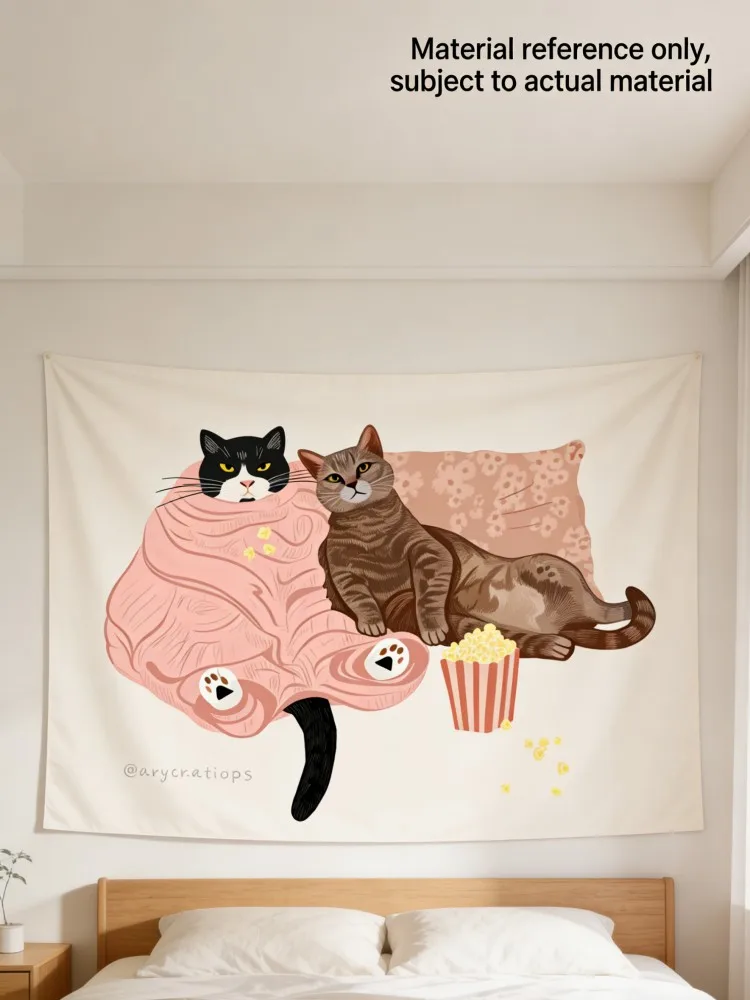 Милый гобелен с котиками для киновечера, настенное панно с попкорном и пледом для декора спальни
Милый гобелен с котиками для киновечера, настенное панно с попкорном и пледом для декора спальни