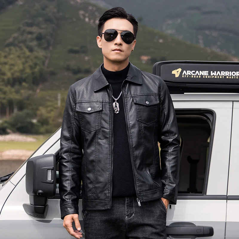 High Quality Men's PU Leather Jacket Solid Color Business Collar PU Blazers Long Sleeve Dress Coat Jackets New Male Casual Coats
High Quality Men's PU Leather Jacket Solid Color Business Collar PU Blazers Long Sleeve Dress Coat Jackets New Male Casual Coats