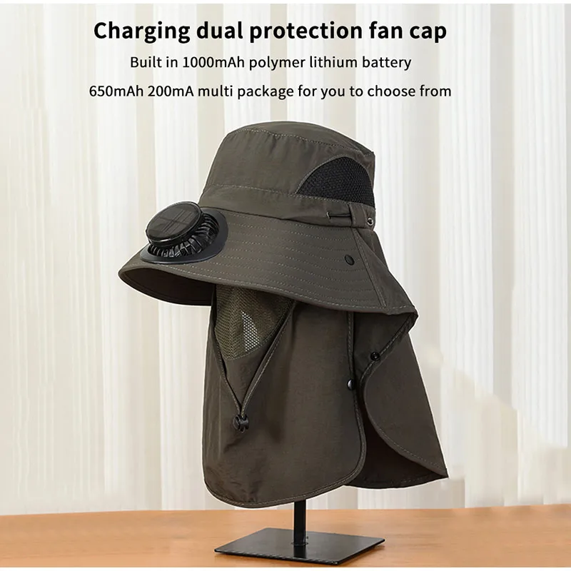 Solar USB Charging Fan Hat Large Brim With Shawl For Sun Shading Fishing Hat Men's Outdoor Camping And Hiking UV Resistant Hat
Solar USB Charging Fan Hat Large Brim With Shawl For Sun Shading Fishing Hat Men's Outdoor Camping And Hiking UV Resistant Hat