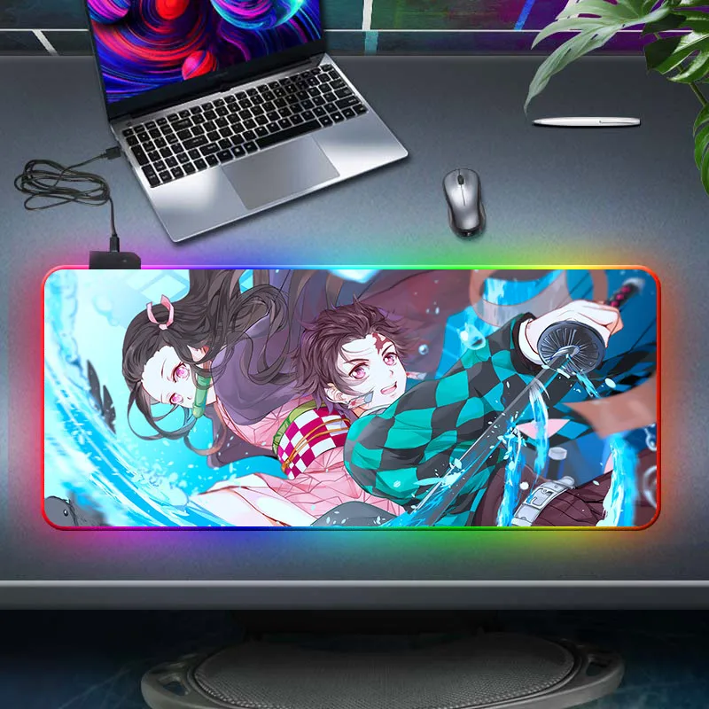 New Anime Demon Slayers Colorful RGB LED Gaming Mouse Pad Anti-Slip Glowing Mat for E-Sports Internet Cafe Trending Desk Pad
New Anime Demon Slayers Colorful RGB LED Gaming Mouse Pad Anti-Slip Glowing Mat for E-Sports Internet Cafe Trending Desk Pad