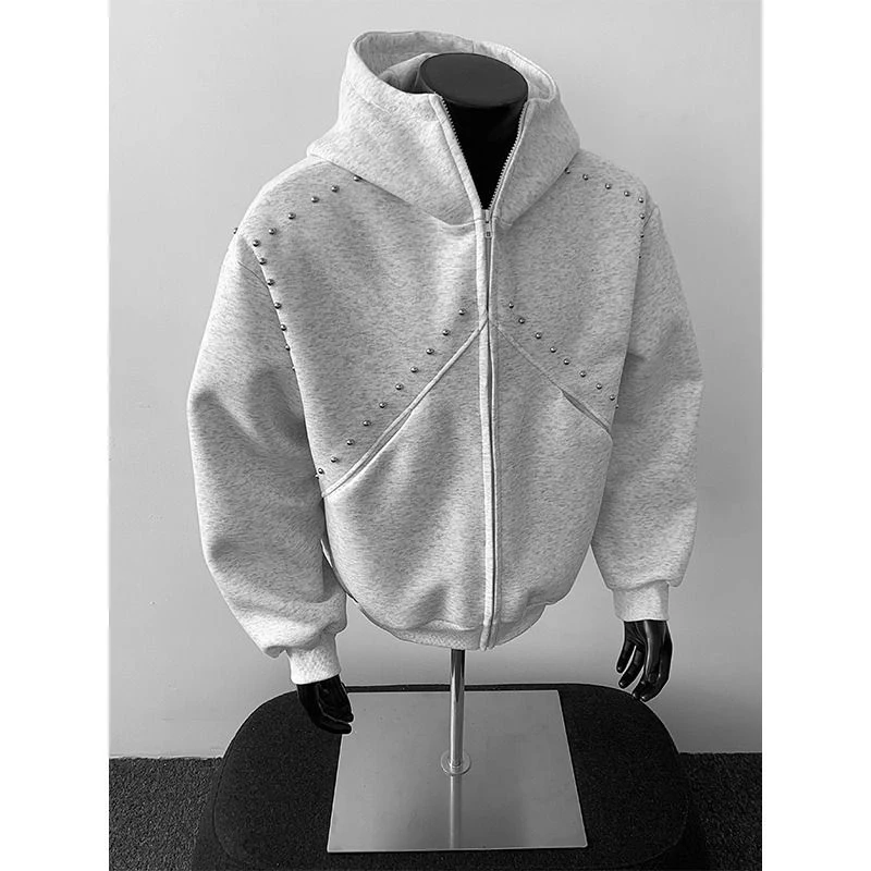 Men's American Heavyweight Studded Zip Up Hoodie Fall New Loose Casual Oversized Hooded Jacket Couple Streetwear Sweatshirt Tops
Men's American Heavyweight Studded Zip Up Hoodie Fall New Loose Casual Oversized Hooded Jacket Couple Streetwear Sweatshirt Tops
