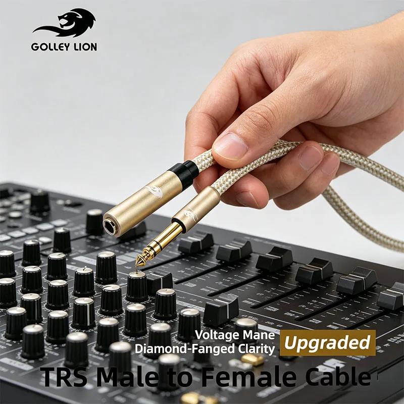 GOLLEY LION 1/4 inch TRS Extension Cable, 6.35mm Male to Female Stereo Adapter Jack, Hi-Fi Sound, Gold Plated Connectors
GOLLEY LION 1/4 inch TRS Extension Cable, 6.35mm Male to Female Stereo Adapter Jack, Hi-Fi Sound, Gold Plated Connectors
