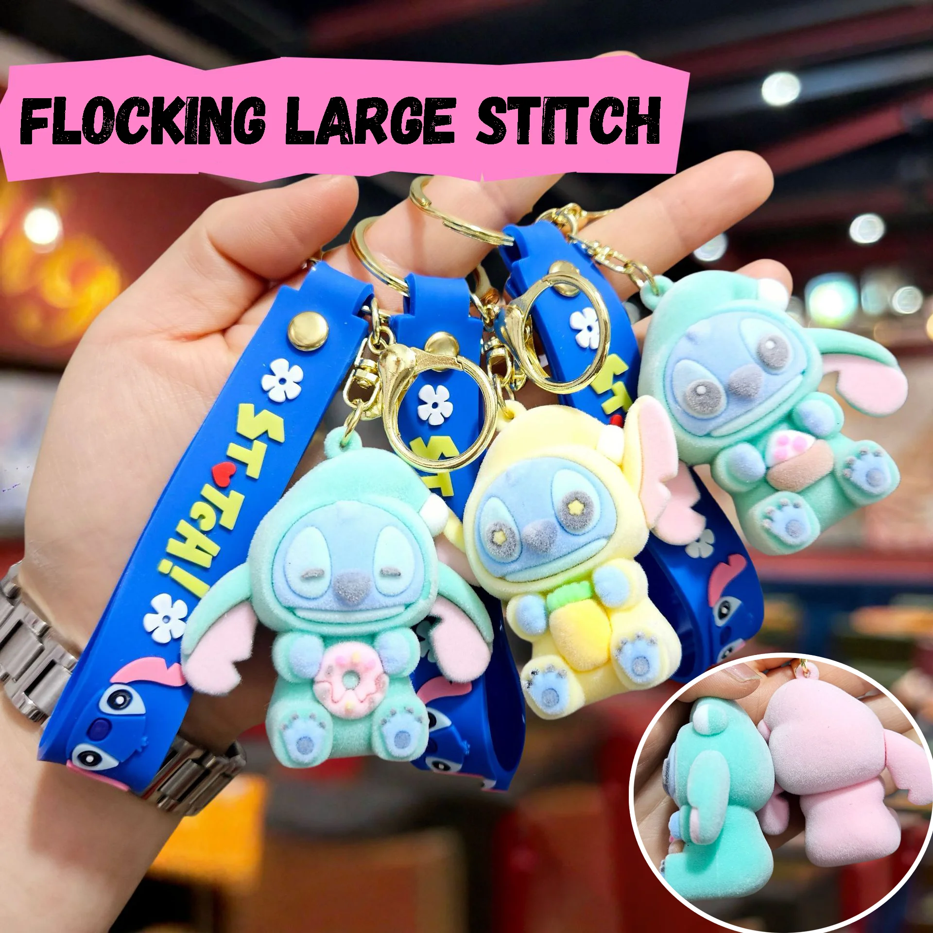 Disney Stitch Flocking Keychain Take A Bite Even When You Are Sleepy Series Anime Pendant Stitch Llavero Bag Accessories Gift
Disney Stitch Flocking Keychain Take A Bite Even When You Are Sleepy Series Anime Pendant Stitch Llavero Bag Accessories Gift