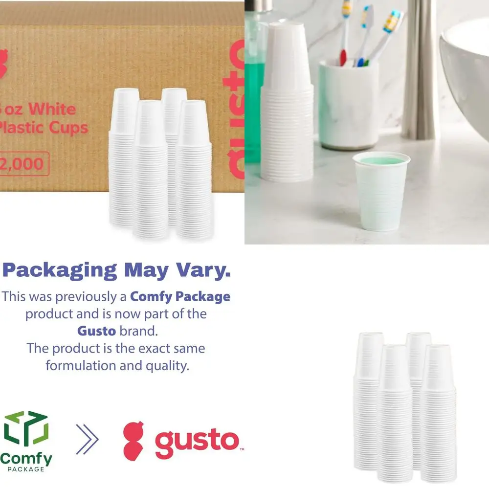 2000-Pack 5oz White Plastic Cups - Disposable Cold Cups for Parties and Events
2000-Pack 5oz White Plastic Cups - Disposable Cold Cups for Parties and Events