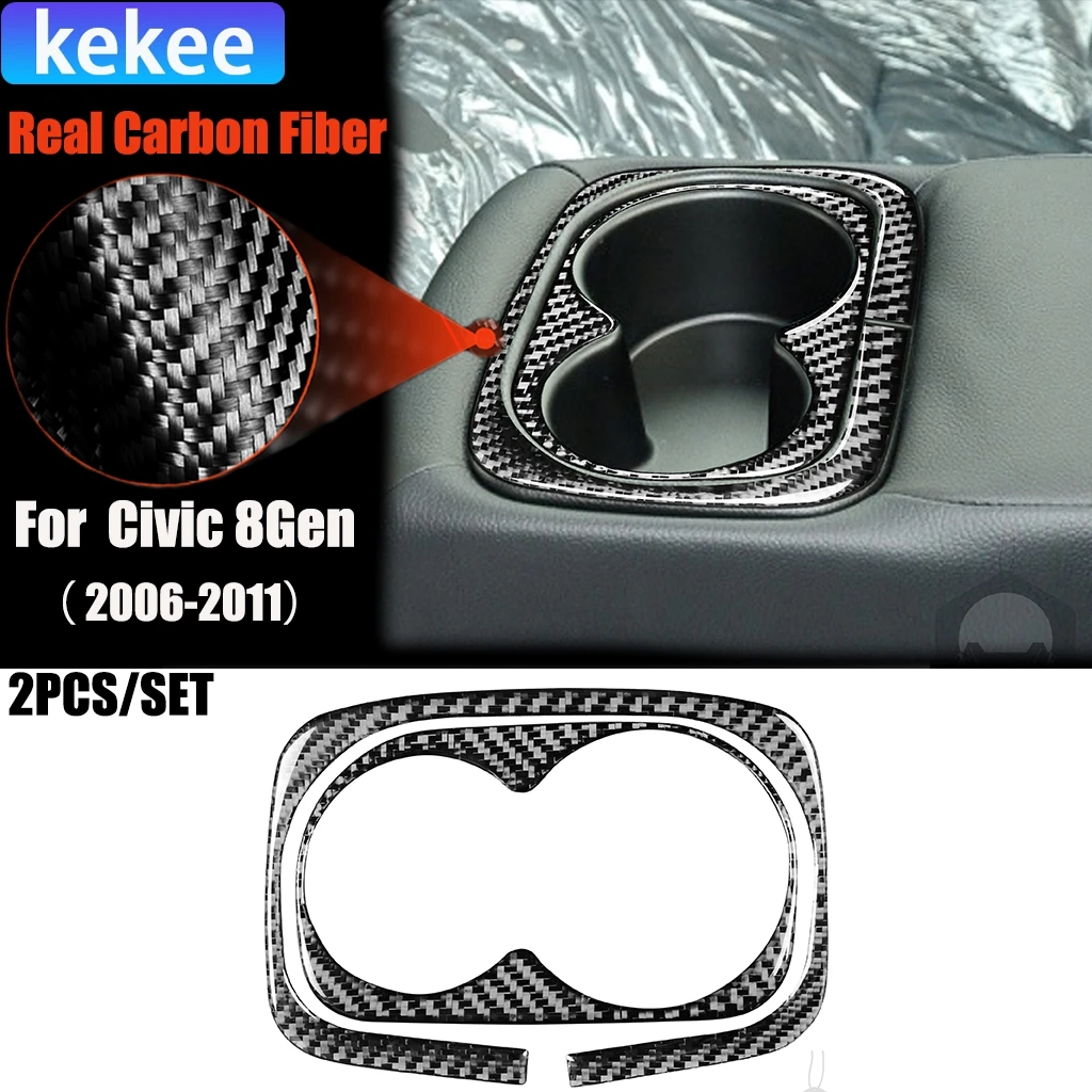 Carbon Fiber Car Accessories Rear Cup Holder Set Modify Interior Trim Cover Sticker For Honda Civic 8th Gen 2006 2007 2008-2011 
Carbon Fiber Car Accessories Rear Cup Holder Set Modify Interior Trim Cover Sticker For Honda Civic 8th Gen 2006 2007 2008-2011