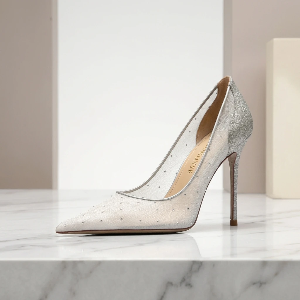 TOMONYE Silver Pointed Toe High Heels Shiny Mesh Rhinestone Stiletto Pumps Sexy New Year Wedding Party Shoes for Women
TOMONYE Silver Pointed Toe High Heels Shiny Mesh Rhinestone Stiletto Pumps Sexy New Year Wedding Party Shoes for Women