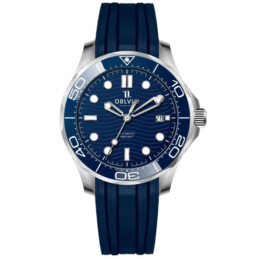 OBLVLO Men Automatic Watch 41mm Vintage Mechanical Wristwatch 50m Waterproof Sapphire Luminous Rubber Strap
OBLVLO Men Automatic Watch 41mm Vintage Mechanical Wristwatch 50m Waterproof Sapphire Luminous Rubber Strap