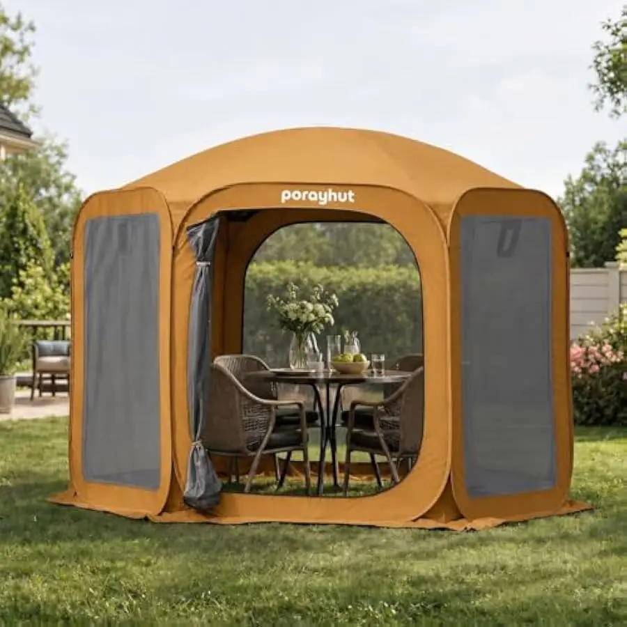 Porayhut Pop up Screen House Tent Sun Shelter with Breathable Mesh Doors,Portable Camping Tent with Detachable Waterproof Floor,
Porayhut Pop up Screen House Tent Sun Shelter with Breathable Mesh Doors,Portable Camping Tent with Detachable Waterproof Floor,