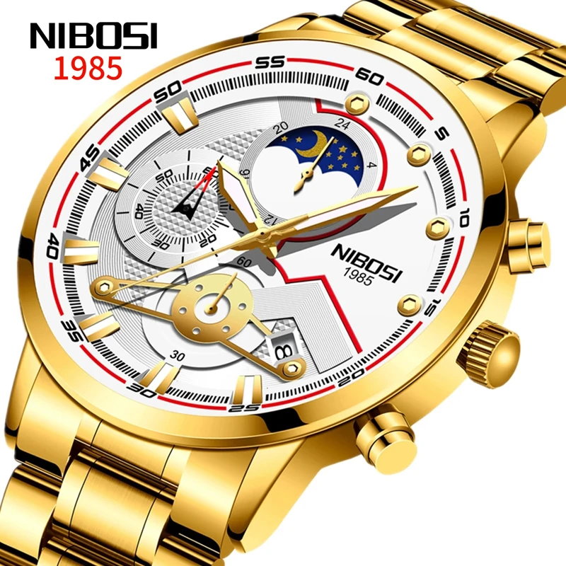 NIBOSI New Multifunctional Quartz Men Watch Luxury Gold Strap Fashion Business Watch For Men Luminous Waterproof Clock Reloj
NIBOSI New Multifunctional Quartz Men Watch Luxury Gold Strap Fashion Business Watch For Men Luminous Waterproof Clock Reloj