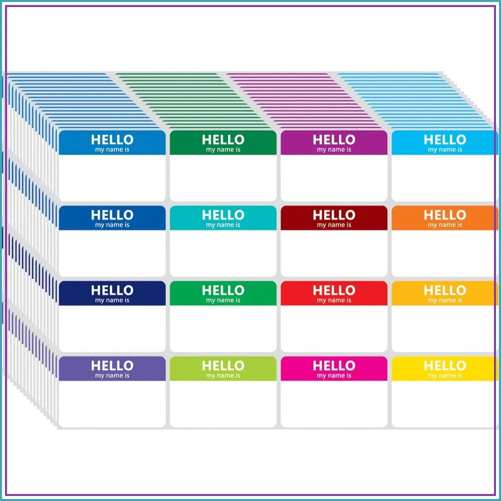 400 Pcs Name Tags Stickers, 16 Colors, 3"x2", Hello My Name Is, Peel & Stick, for School Office Conferences Parties
400 Pcs Name Tags Stickers, 16 Colors, 3"x2", Hello My Name Is, Peel & Stick, for School Office Conferences Parties