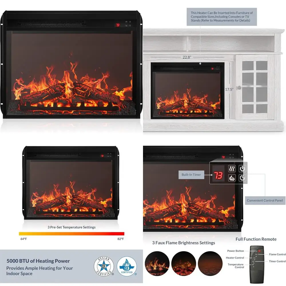 Электрическая каминная вставка со звуком потрескивания огня, дистанционным управлением, внутренним обогревателем для домашнего комфорта и эстетики
Электрическая каминная вставка со звуком потрескивания огня, дистанционным управлением, внутренним обогревателем для домашнего комфорта и эстетики