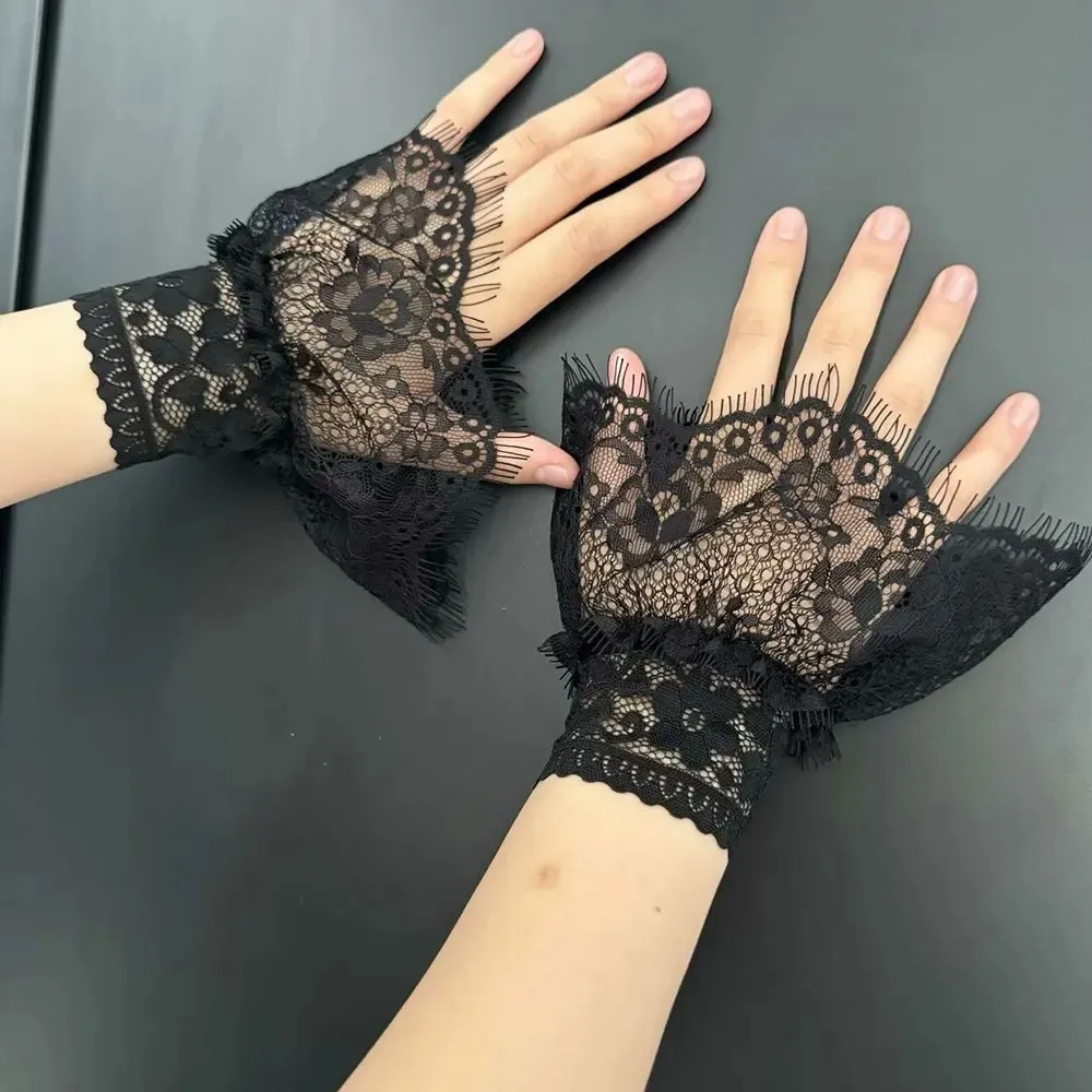 1 Pair Lace Ruffles Fake Cuffs Floral Pattern Pleated Flare Fake Sleeve White Black Multi Layer Elbow Sleeve Cuff
1 Pair Lace Ruffles Fake Cuffs Floral Pattern Pleated Flare Fake Sleeve White Black Multi Layer Elbow Sleeve Cuff