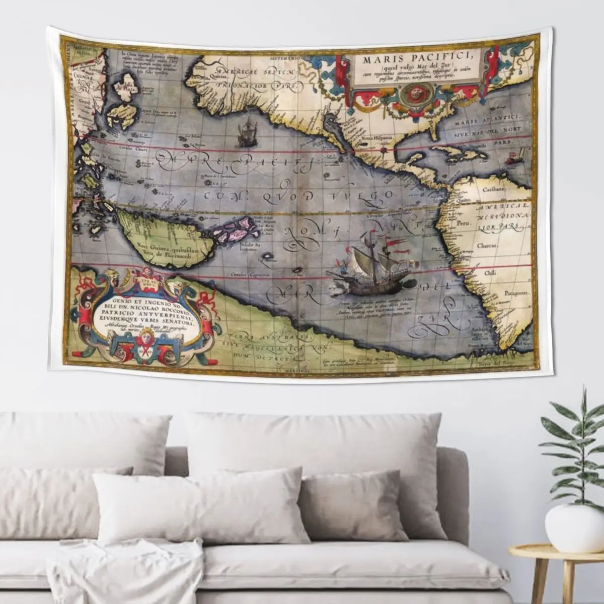 1589 - Ortelius - Maris Pacifici Tapestry Decoration For Bedroom Wall Decor Tapestry
1589 - Ortelius - Maris Pacifici Tapestry Decoration For Bedroom Wall Decor Tapestry