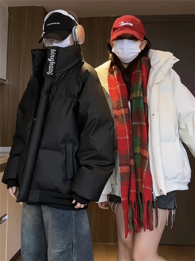 Trendy Brand Winter Thickened Warm Stand Collar Black PU Leather down Cotton Jacket Men Loose Couple American Style Outerwear
Trendy Brand Winter Thickened Warm Stand Collar Black PU Leather down Cotton Jacket Men Loose Couple American Style Outerwear