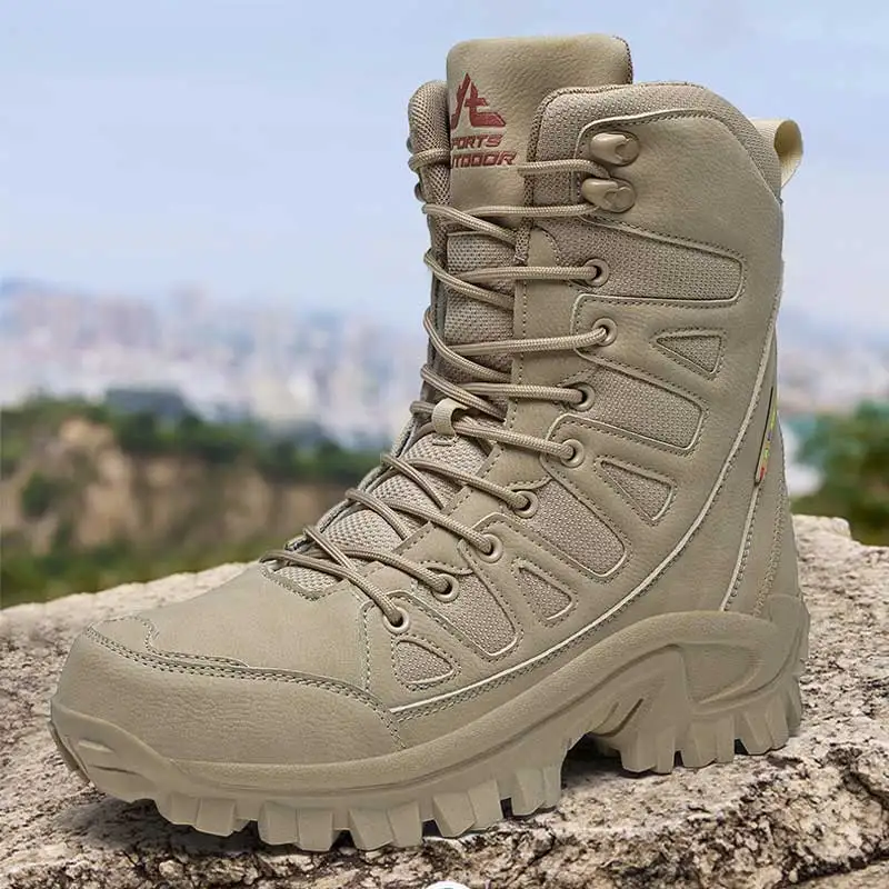 Осенне-зимние уличные новые мужские походные туфли с высоким берцем, походная обувь большого размера с широким носком, армейские ботинки, ботинки для пустыни
Осенне-зимние уличные новые мужские походные туфли с высоким берцем, походная обувь большого размера с широким носком, армейские ботинки, ботинки для пустыни