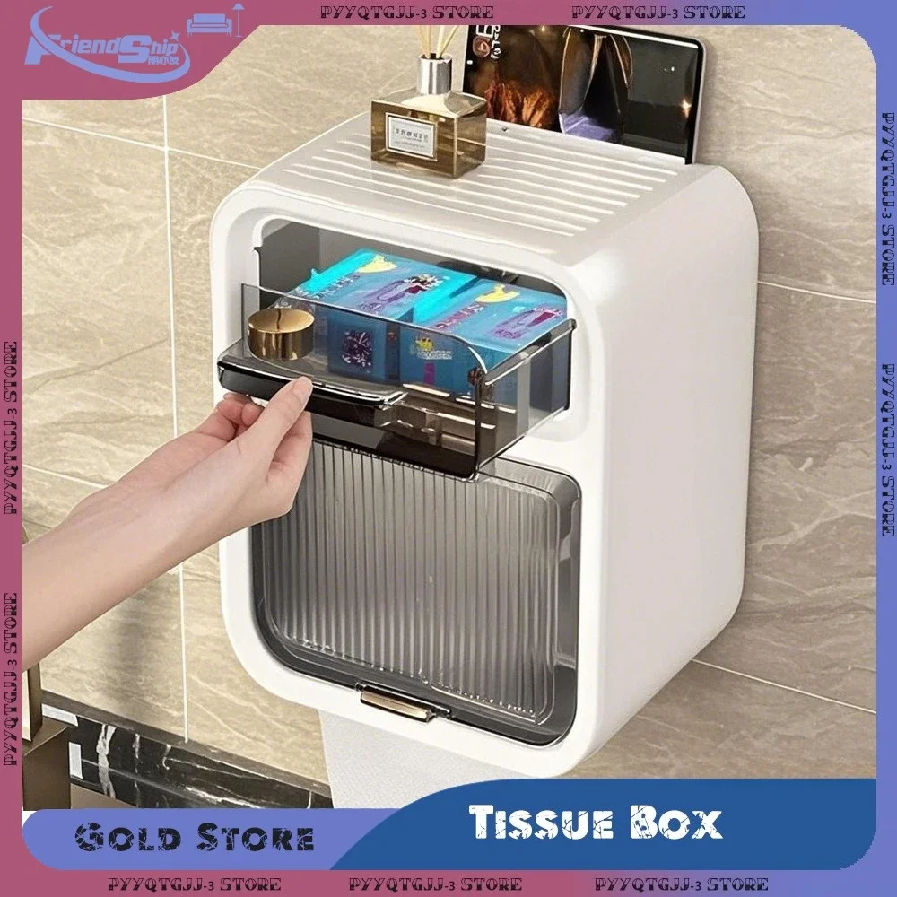 Toilet Tissue Box Wall Mounted Roll Paper Tube Paper Drawer Storage Rack Bathroom Double Layer Storage Rack Toilet Roll Holder
Toilet Tissue Box Wall Mounted Roll Paper Tube Paper Drawer Storage Rack Bathroom Double Layer Storage Rack Toilet Roll Holder