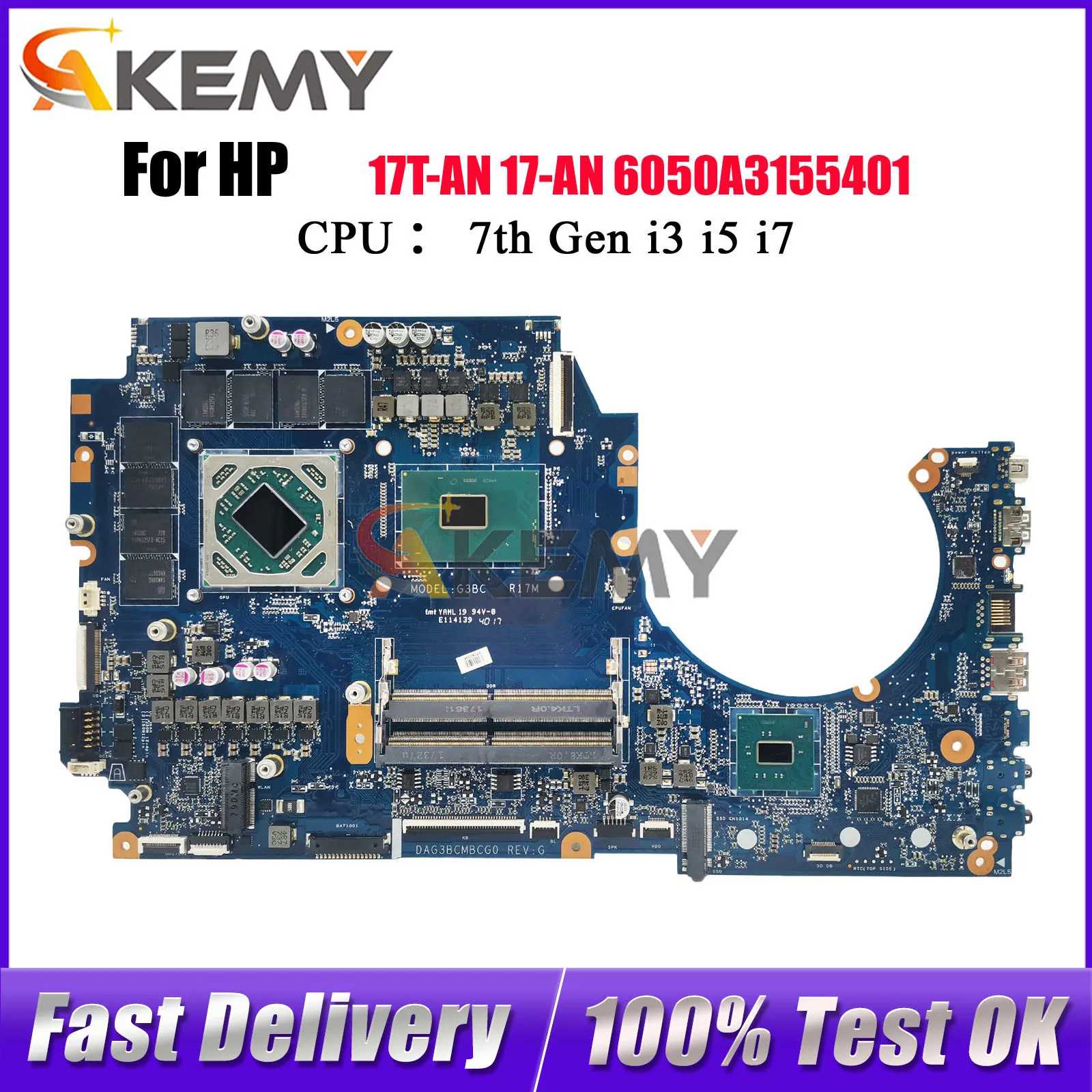 DAG3BCMBCG0 For HP Omen 17T-AN 17-AN Laptop Motherboard 929522-601 929522-001 With i7 CPU RX580 4GB 8GB GPU 100% Fully Tested
DAG3BCMBCG0 For HP Omen 17T-AN 17-AN Laptop Motherboard 929522-601 929522-001 With i7 CPU RX580 4GB 8GB GPU 100% Fully Tested