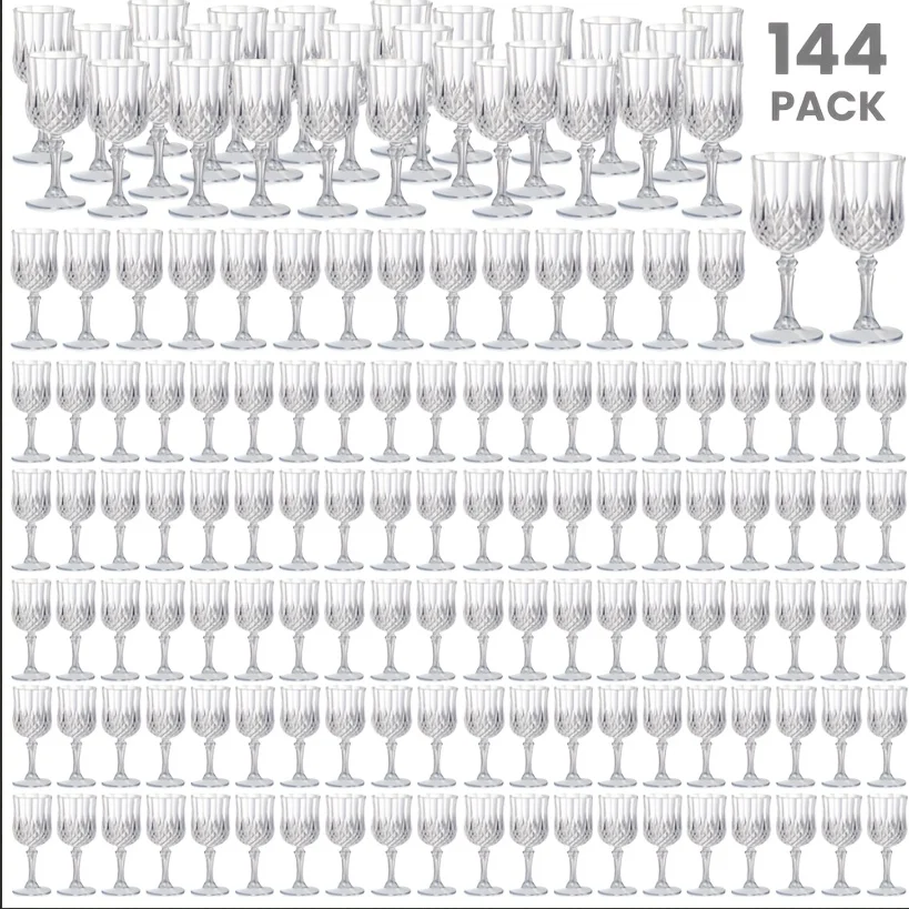 144pcs Pack White Plastic Champagne Flute Cups - Vintage Reusable Stemware Suitable for Wedding, Bridal Shower, Birthday, Christmas Parties, Retro Bar & Picnic - 7oz Stemmed Wine Glasses for Tableware, Hand Wash Only (Table Decoration)
144pcs Pack White Plastic Champagne Flute Cups - Vintage Reusable Stemware Suitable for Wedding, Bridal Shower, Birthday, Christmas Parties, Retro Bar & Picnic - 7oz Stemmed Wine Glasses for Tableware, Hand Wash Only (Table Decoration)