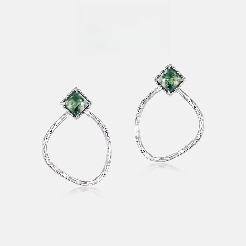 Watergrass Agate Women's Earrings S925 Silver Plated 18K Gold PT950 Platinum Green Moss Removable Double Earrings
Watergrass Agate Women's Earrings S925 Silver Plated 18K Gold PT950 Platinum Green Moss Removable Double Earrings