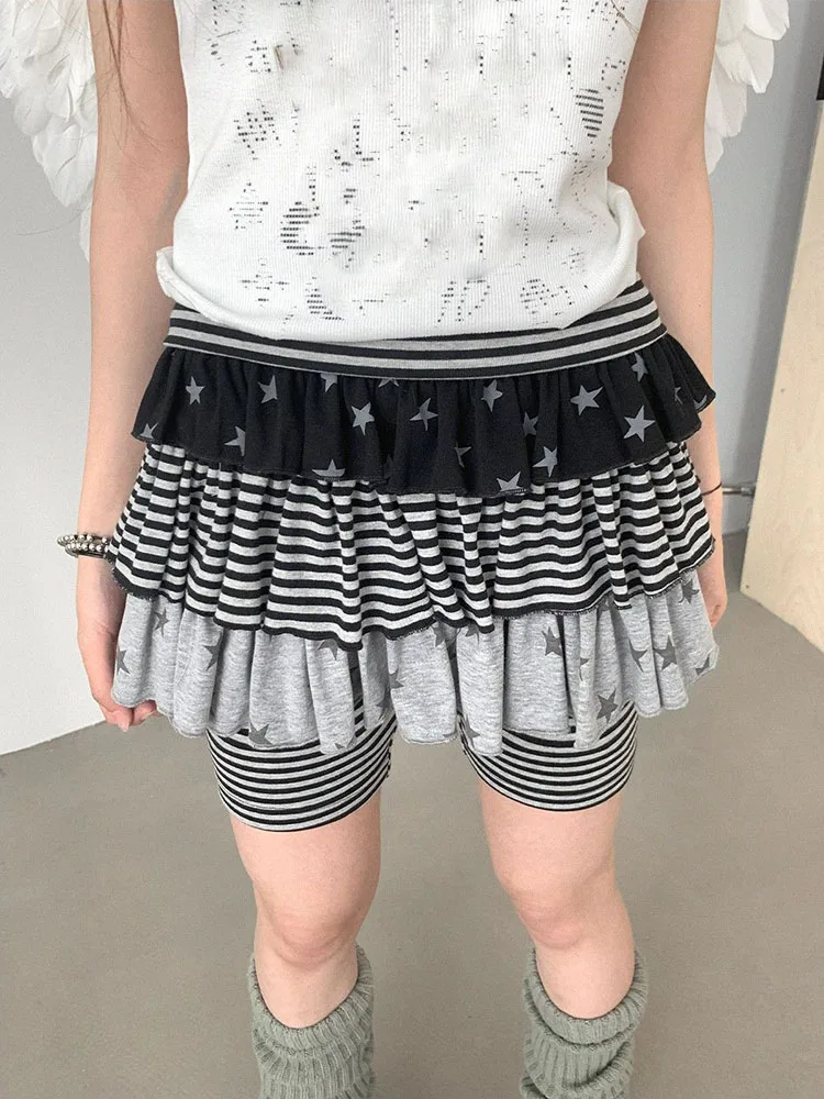 Spring Autumn Knitted Cake Skirt For Women American Punk Star Stripes Skirts Y2k Subcultural High Waist Faldas Mujer 2025
Spring Autumn Knitted Cake Skirt For Women American Punk Star Stripes Skirts Y2k Subcultural High Waist Faldas Mujer 2025