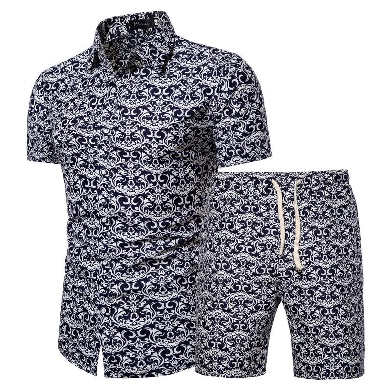 Summer New Fashion Trend Printed Short Sleeved Shirt Shorts Sports Suit Men's Casual Loose Sports Plus Size Two-Piece Set
Summer New Fashion Trend Printed Short Sleeved Shirt Shorts Sports Suit Men's Casual Loose Sports Plus Size Two-Piece Set