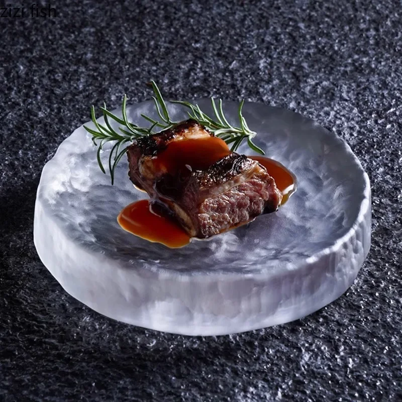 Frosted Irregular Glass Plate Creative Steak Plate Dessert Plate Sushi Plates Appetizer Plates Hotel Specialty Tableware
Frosted Irregular Glass Plate Creative Steak Plate Dessert Plate Sushi Plates Appetizer Plates Hotel Specialty Tableware