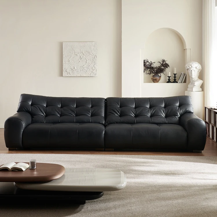 Sofa Divano Modern Luxury Black Tufted Leather Sofa Durable Wooden Frame Living Room Furniture
Sofa Divano Modern Luxury Black Tufted Leather Sofa Durable Wooden Frame Living Room Furniture