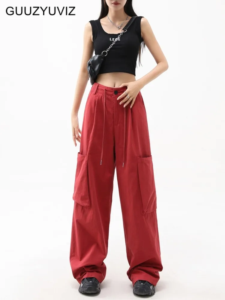 GUUZYUVIZ Wide Leg Cargo Pants Women High Waist Pocket Straight Tube Casual Trousers Woman
GUUZYUVIZ Wide Leg Cargo Pants Women High Waist Pocket Straight Tube Casual Trousers Woman