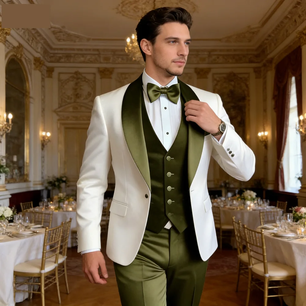 Customized Men's 3-Piece Tuxedo with Scarf Lapel Smoking Suit Wedding Groomsmen Formal Party Blazer Terno Masculino
Customized Men's 3-Piece Tuxedo with Scarf Lapel Smoking Suit Wedding Groomsmen Formal Party Blazer Terno Masculino